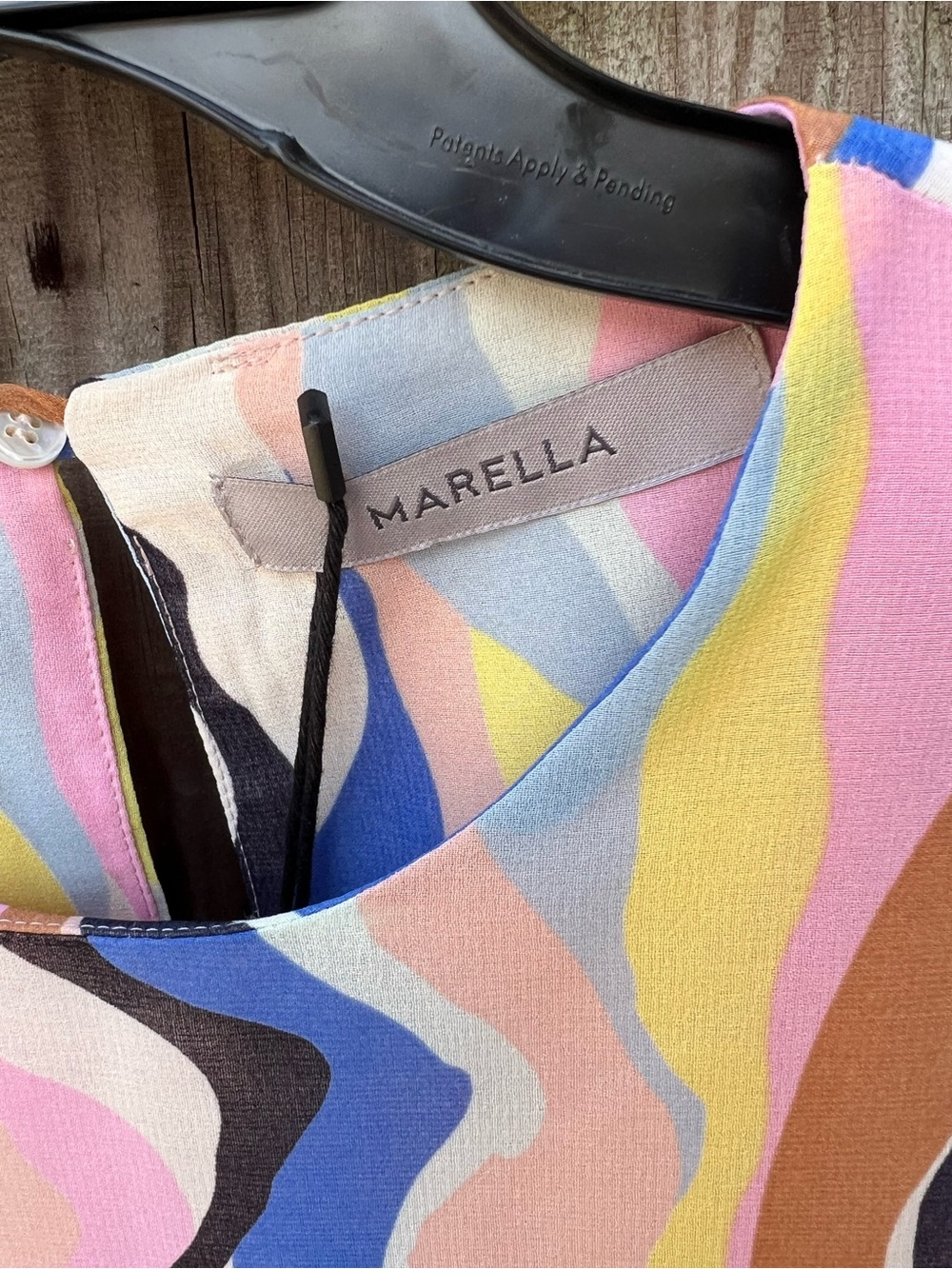 MARELLA Multicolor Wavy Print Shift dress in Pink Blue Yellow - Picture 5 of 10
